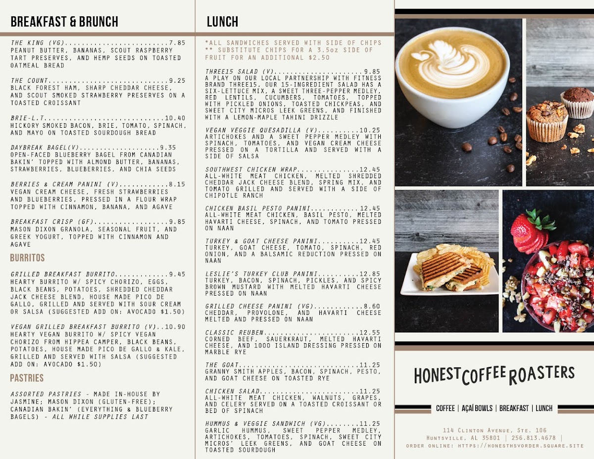 Honest Coffee Roasters Menu - Image 6